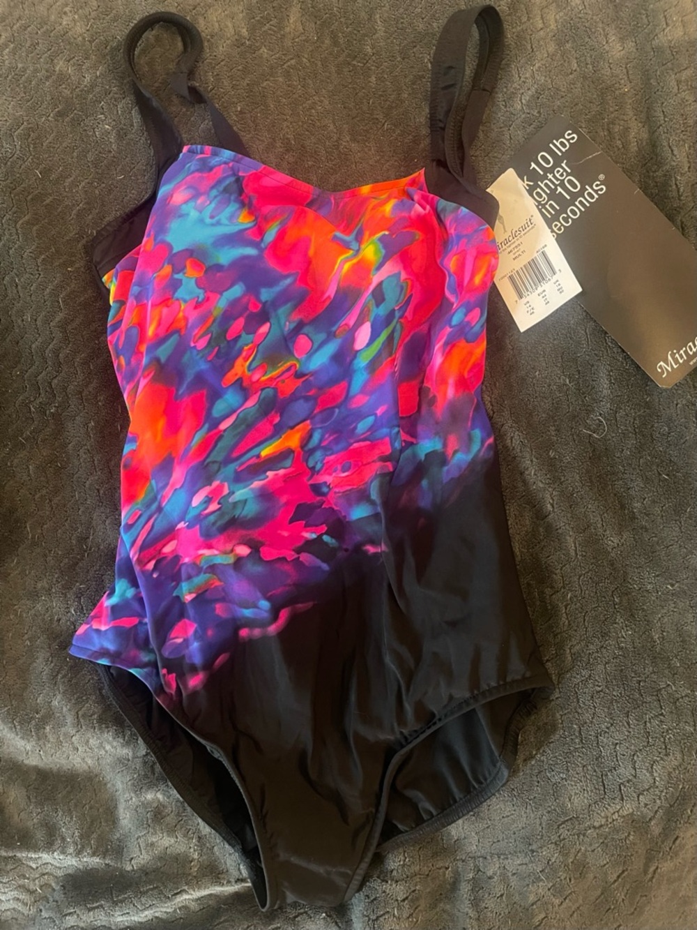 Miraclesuit Muliti-Colored  & Black One-Piece Swimsuit Size 14